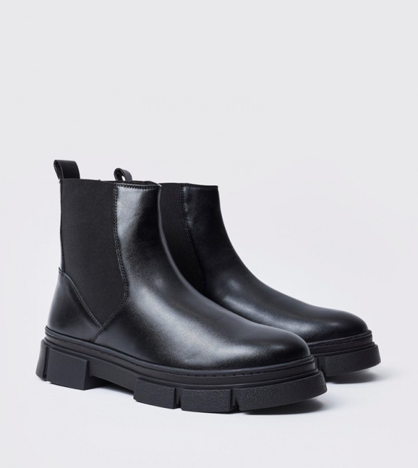 boohooMAN  Boots - Black Chelsea Boots