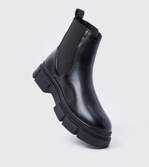 boohooMAN  Boots - Black Chelsea Boots