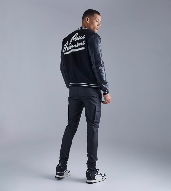 boohooMAN  Pants & Chinos - Black Cargos