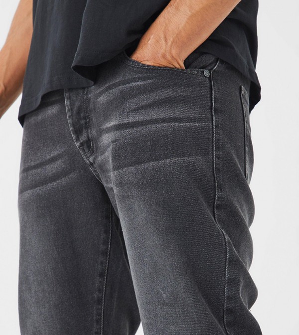 بوهو  - رمادي Straight Jeans