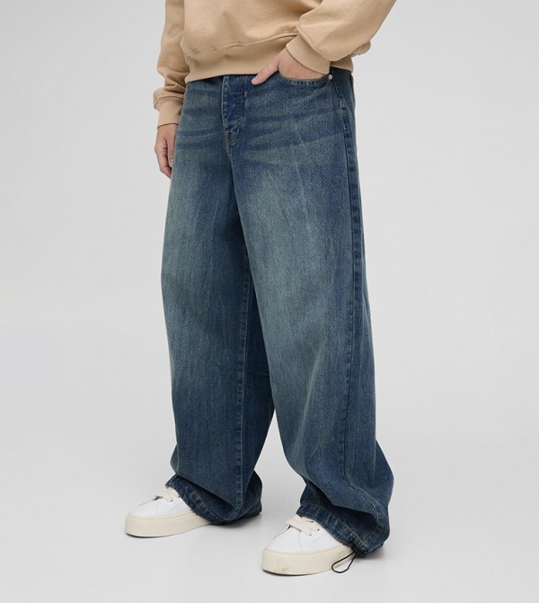 boohooMAN  Jeans - Blue Relaxed Jeans