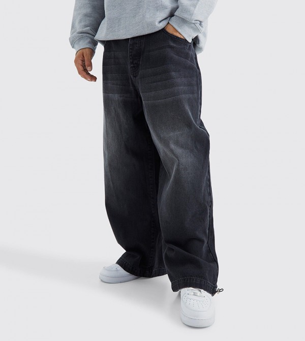 boohooMAN  Jeans - Black Relaxed Jeans