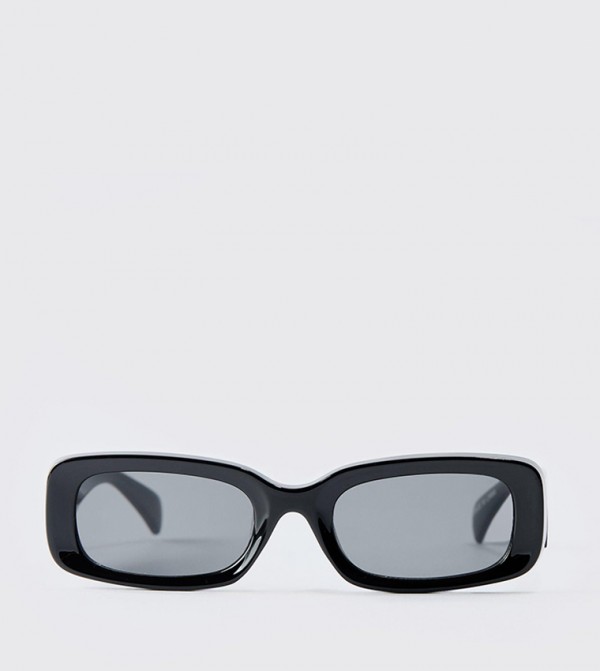 boohooMAN Square Sunglasses - Black undefined