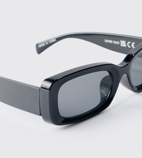 boohooMAN Square Sunglasses - Black undefined