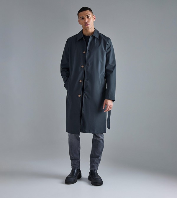 boohooMAN  Overcoats - Black Overcoats