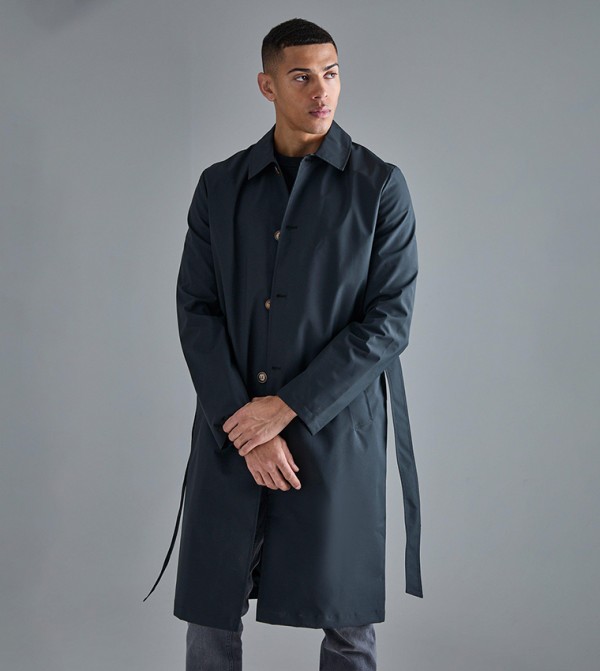 boohooMAN  Overcoats - Black Overcoats