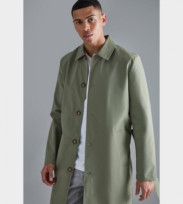 boohooMAN  Overcoats - Green Overcoats