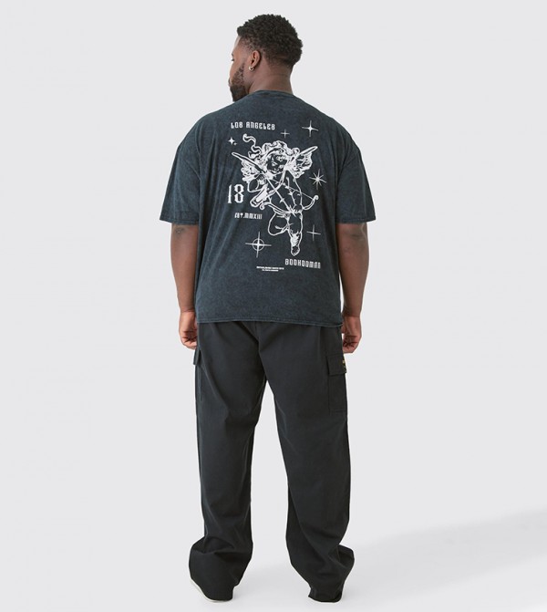 boohooMAN  Cargos - Black Cargos
