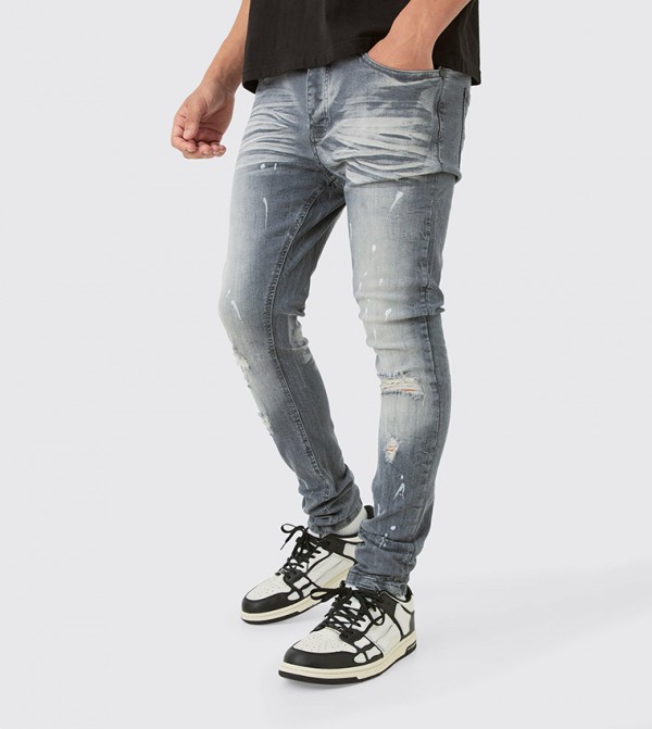 boohooMAN  Jeans - Grey Skinny Jeans