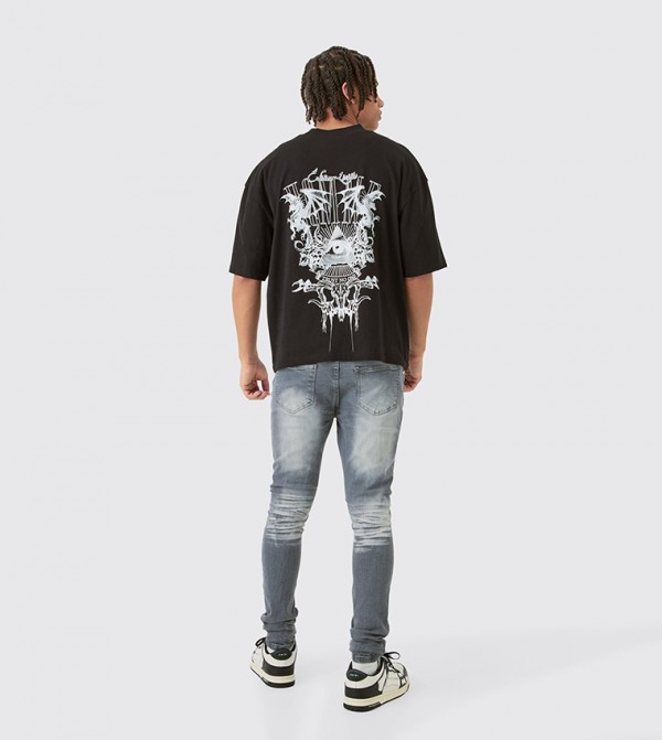 boohooMAN  Jeans - Grey Skinny Jeans