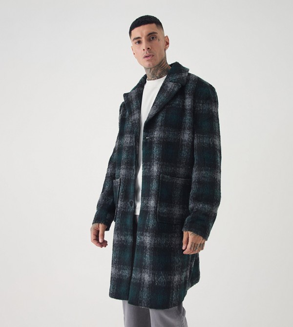 boohooMAN  Overcoats - Green Overcoats