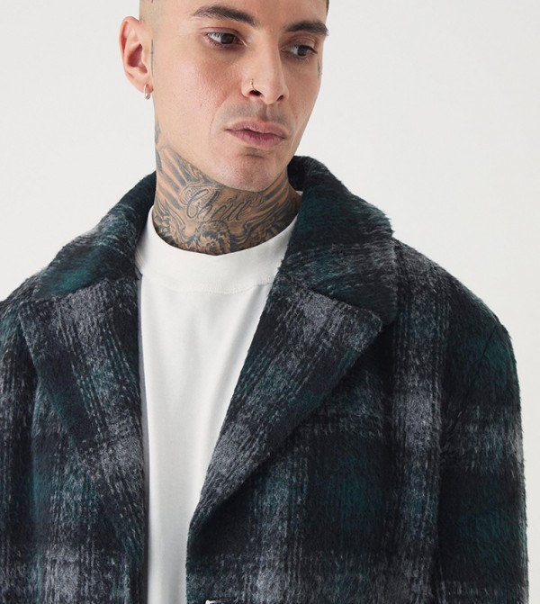boohooMAN  Overcoats - Green Overcoats