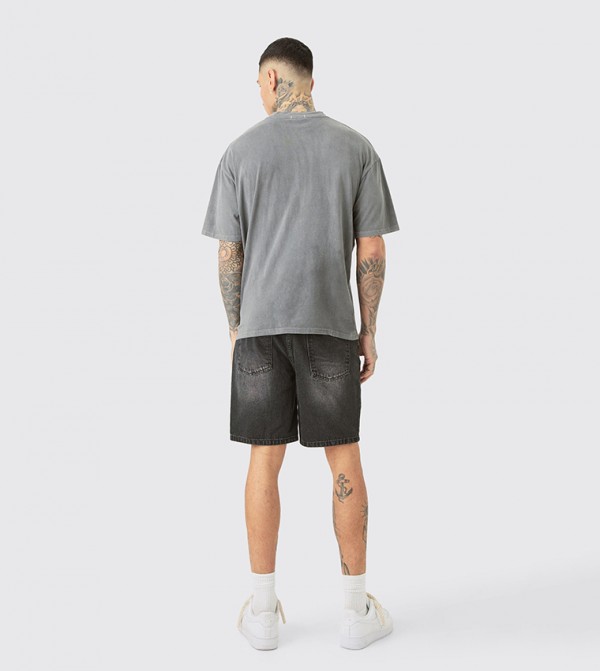 boohooMAN  Shorts - Black Denim shorts