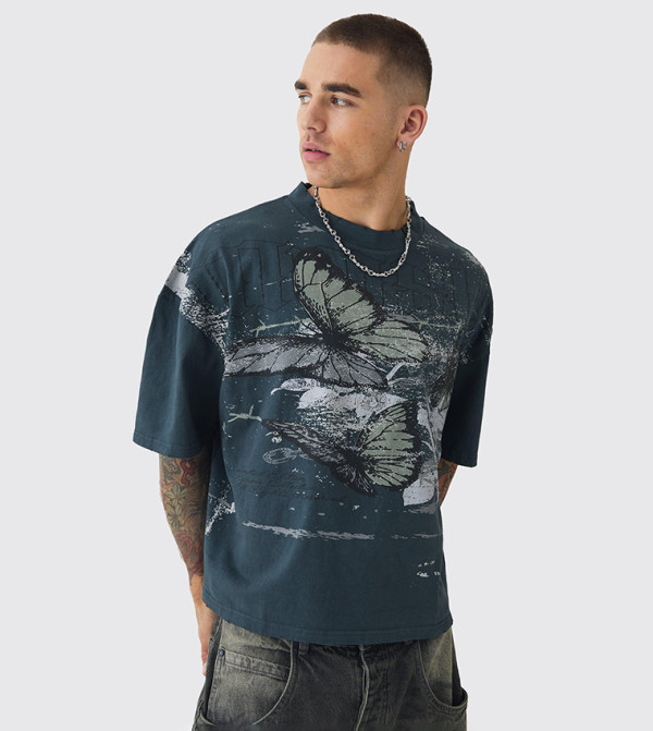 بوهو مان بوهو مان - أزرق تيشيرتات كاجوال