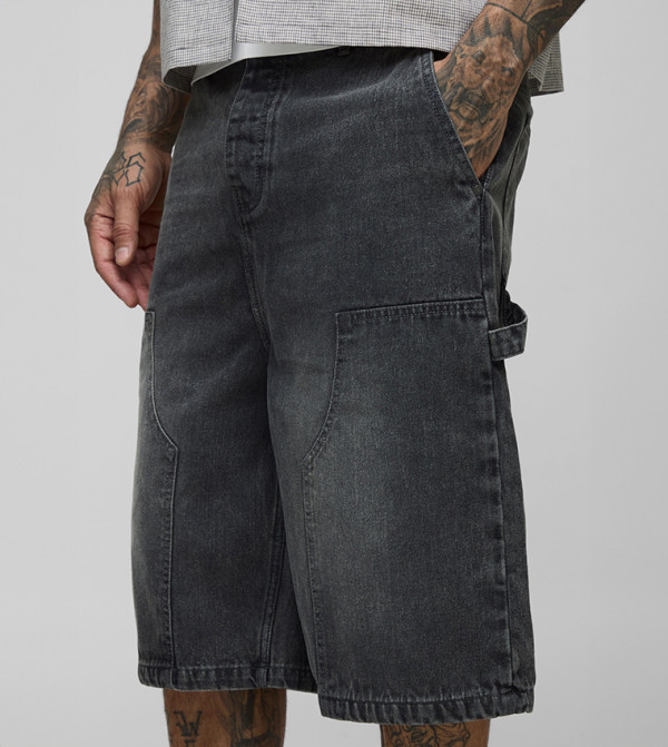 boohooMAN Shorts - Grey Denim shorts