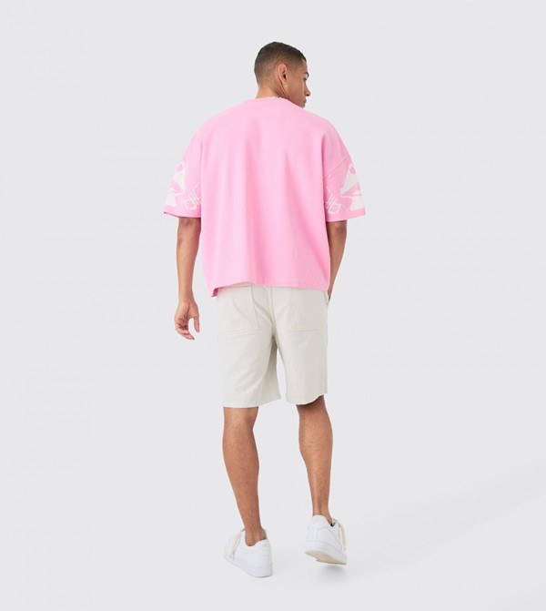 بوهو  - وردي Round Neck T-Shirts