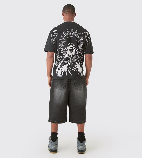 بوهو مان  - أسود Round Neck T-Shirts