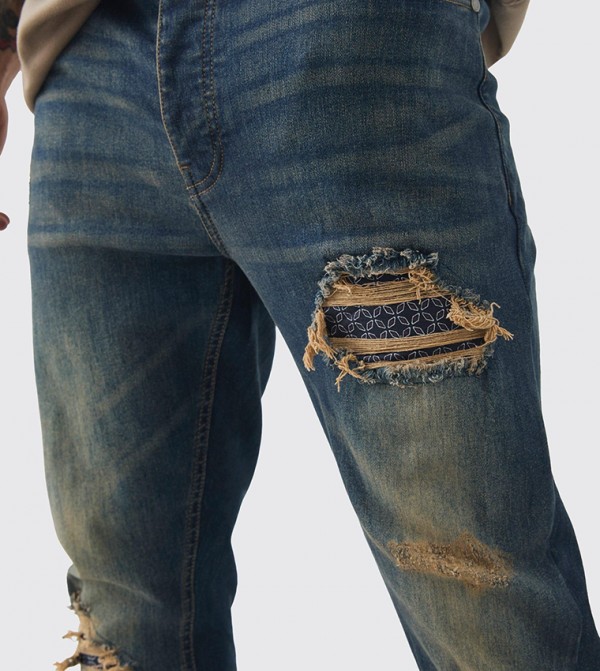 boohooMAN  - Blue Skinny Jeans