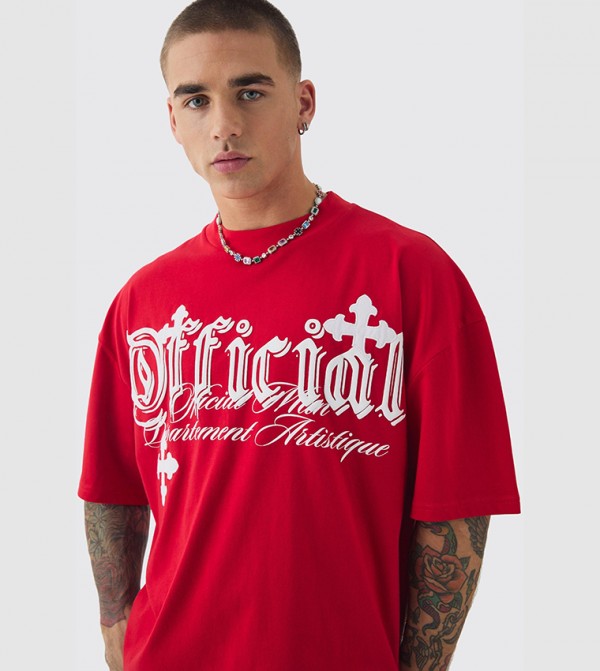 boohooMAN boohooMAN - Red Casual T-Shirts