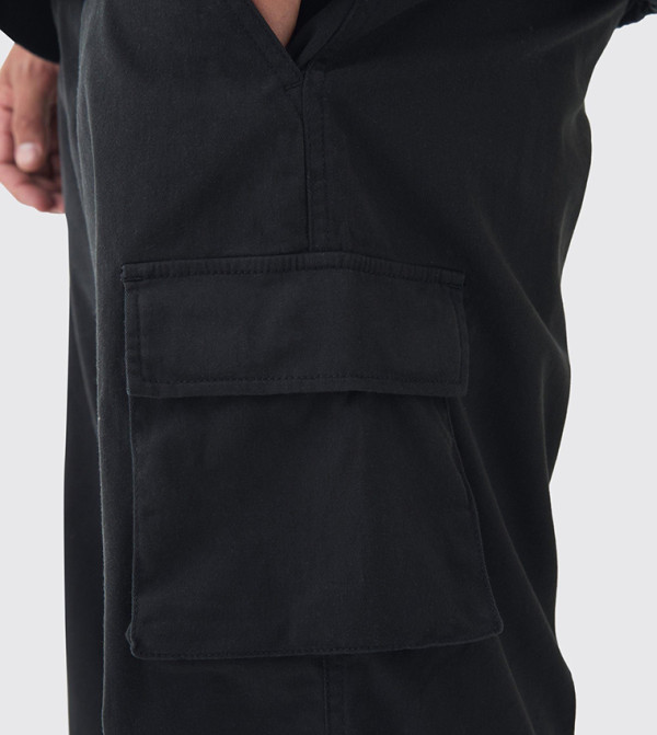 boohooMAN  Cargos - Black Cargos