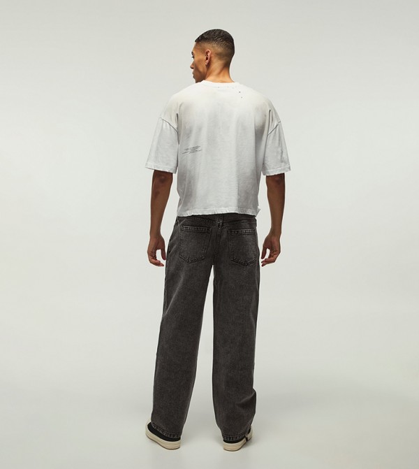 بوهو مان ملابس - رمادي Relaxed Jeans