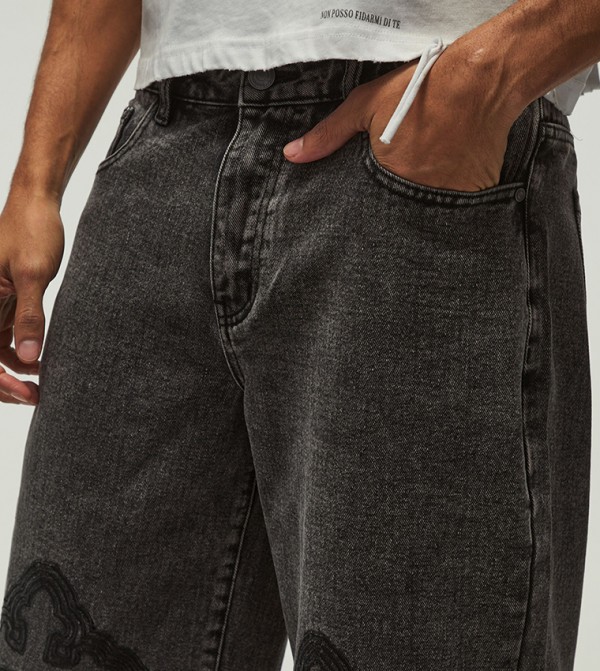 بوهو مان ملابس - رمادي Relaxed Jeans