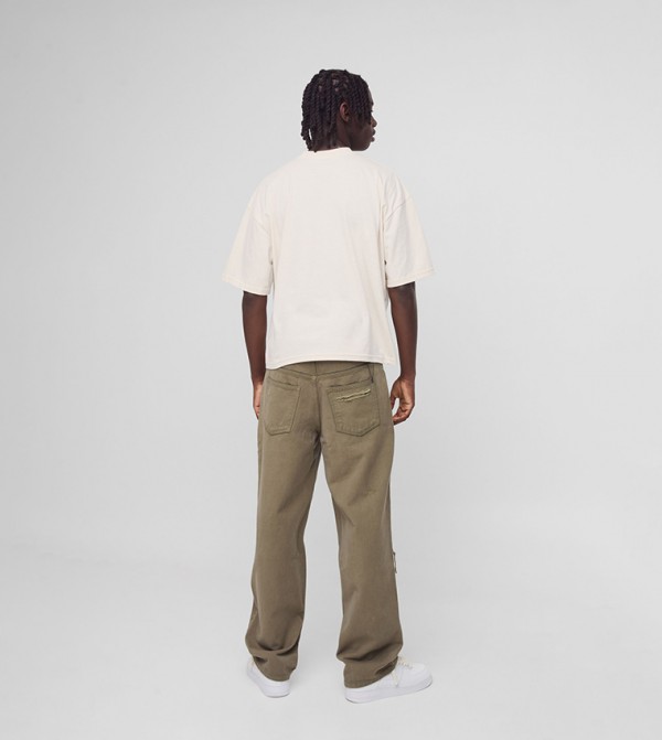 boohooMAN  Jeans - Khaki Relaxed Jeans