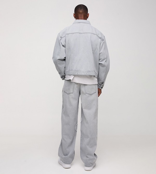 boohooMAN  Denim Jackets - LIGHT GREY Denim Jackets