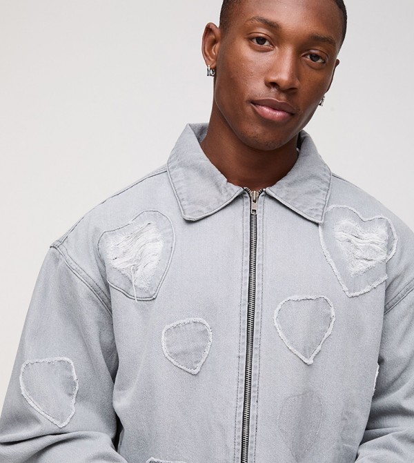 boohooMAN  Denim Jackets - LIGHT GREY Denim Jackets