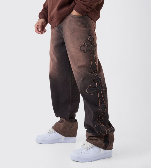 boohooMAN  Jeans - Brown Relaxed Jeans