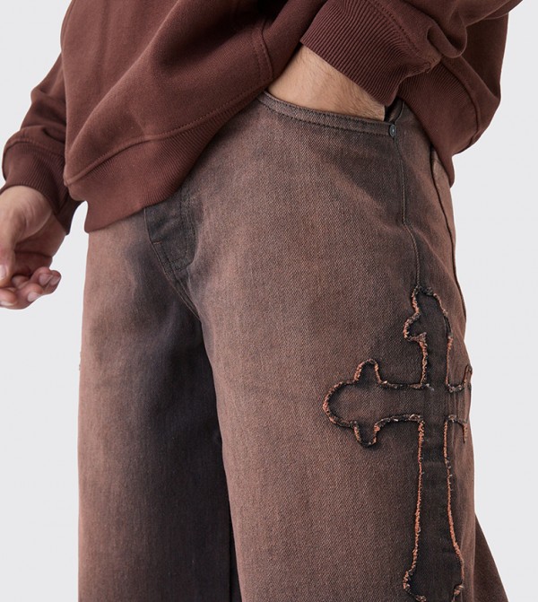 boohooMAN  Jeans - Brown Relaxed Jeans