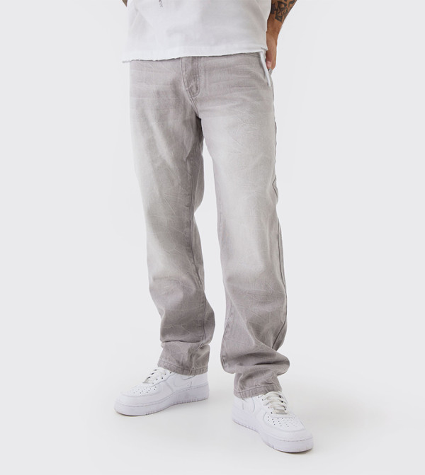 بوهو مان  بناطيل جينز - رمادي جينز مستقيم