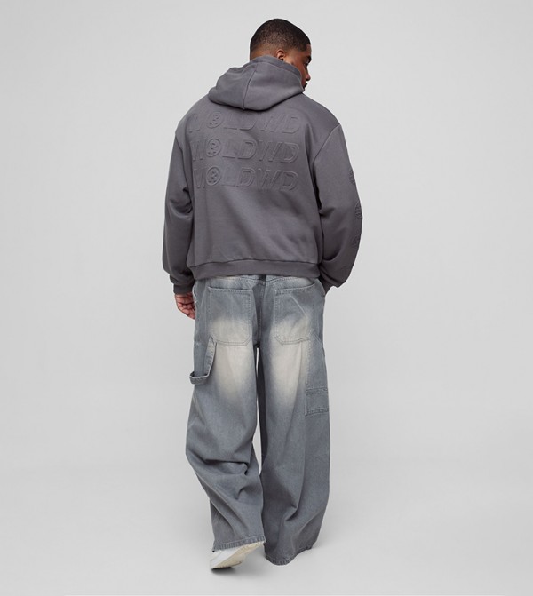 boohooMAN Clothing - Grey Relaxed Jeans