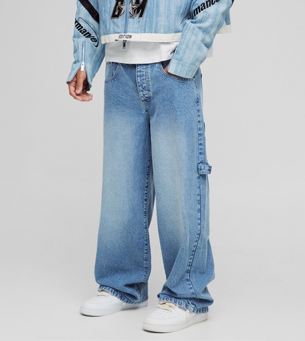 boohooMAN boohooMAN - Blue Relaxed Jeans