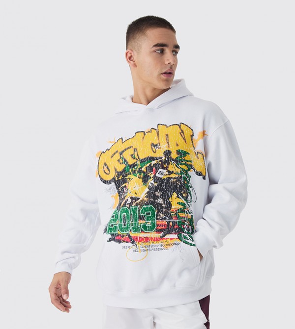 boohooMAN  Hoodies - White Hoodies