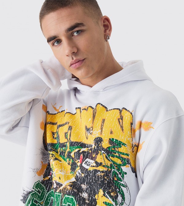 boohooMAN  Hoodies - White Hoodies