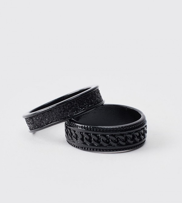 boohooMAN Rings - Black Rings