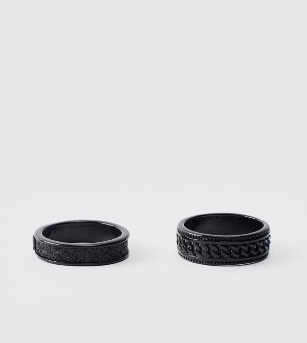 boohooMAN Rings - Black Rings