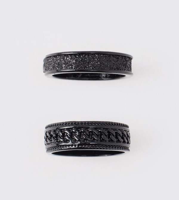 boohooMAN Rings - Black Rings