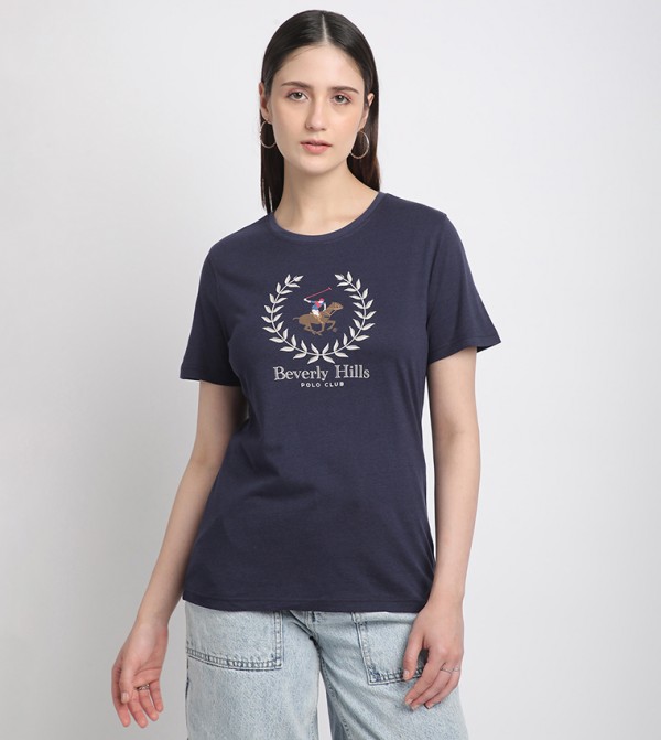 Beverly Hills Polo Club T-Shirts - Navy Short Sleeve T-Shirts