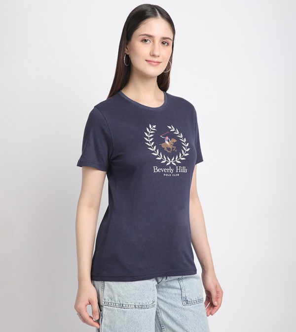 Beverly Hills Polo Club T-Shirts - Navy Short Sleeve T-Shirts