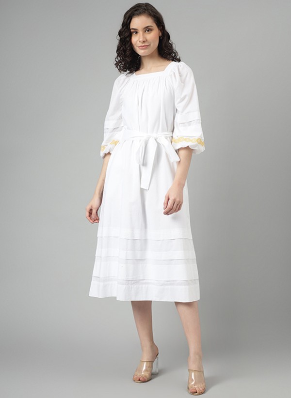 Beverly Hills Polo Club  Midi Dresses - White Casual Dresses