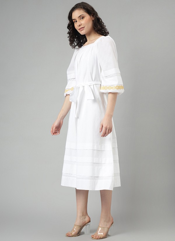 Beverly Hills Polo Club  Midi Dresses - White Casual Dresses