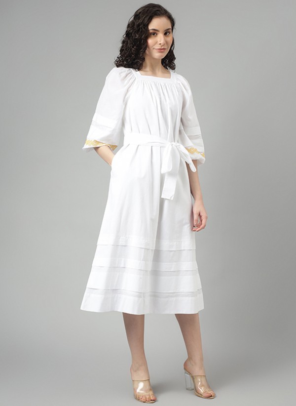 Beverly Hills Polo Club  Midi Dresses - White Casual Dresses