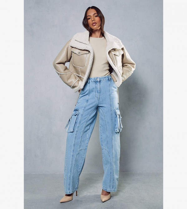MissPap  Leather Jackets - Beige Leather Jackets