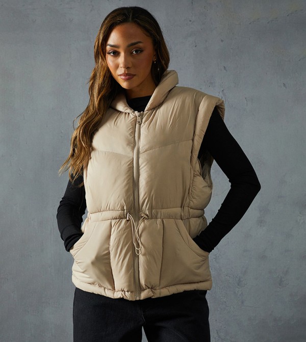 MissPap - Taupe Puffer & Quilted Jackets