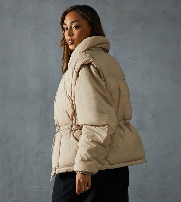 MissPap - Taupe Puffer & Quilted Jackets