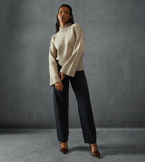 MissPap MissPap - Beige Turtle neck Sweaters