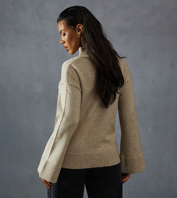MissPap MissPap - Beige Turtle neck Sweaters