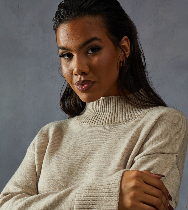 MissPap MissPap - Beige Turtle neck Sweaters